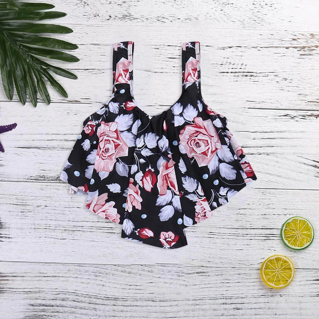 Женский купальник-бикини с высокой талией бикини оборками топ | Женская одежда