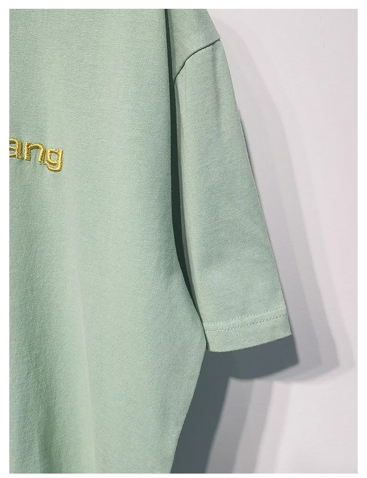 

New Style In Spring and Summer Trendy Brand Luxury Design Versatile Letter Embroidery Worn Out Cotton Short Sleeve T-shirt A2