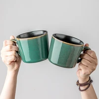 glass breakfast cup coffee tea milk mug vintage coffee cup set ceramic cups with and spoon copas de cristal de color gift