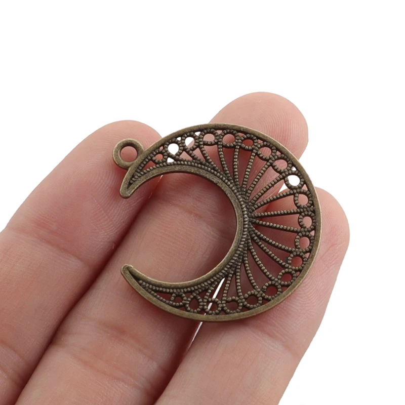 

20Pcs Tibetan Bronze Celestial Moon Charms Hollow Moon Crescent Earring Pendants For DIY Witch Necklace Jewelry Making Findings