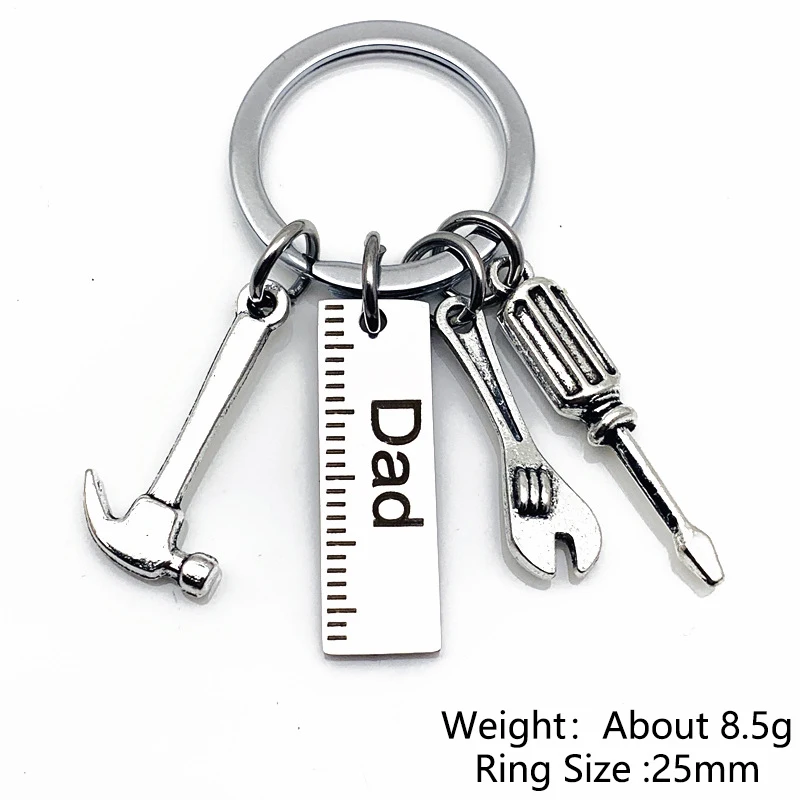 Брелок с линейкой и молотком FIMAODZ креативный инструмент из нержавеющей стали