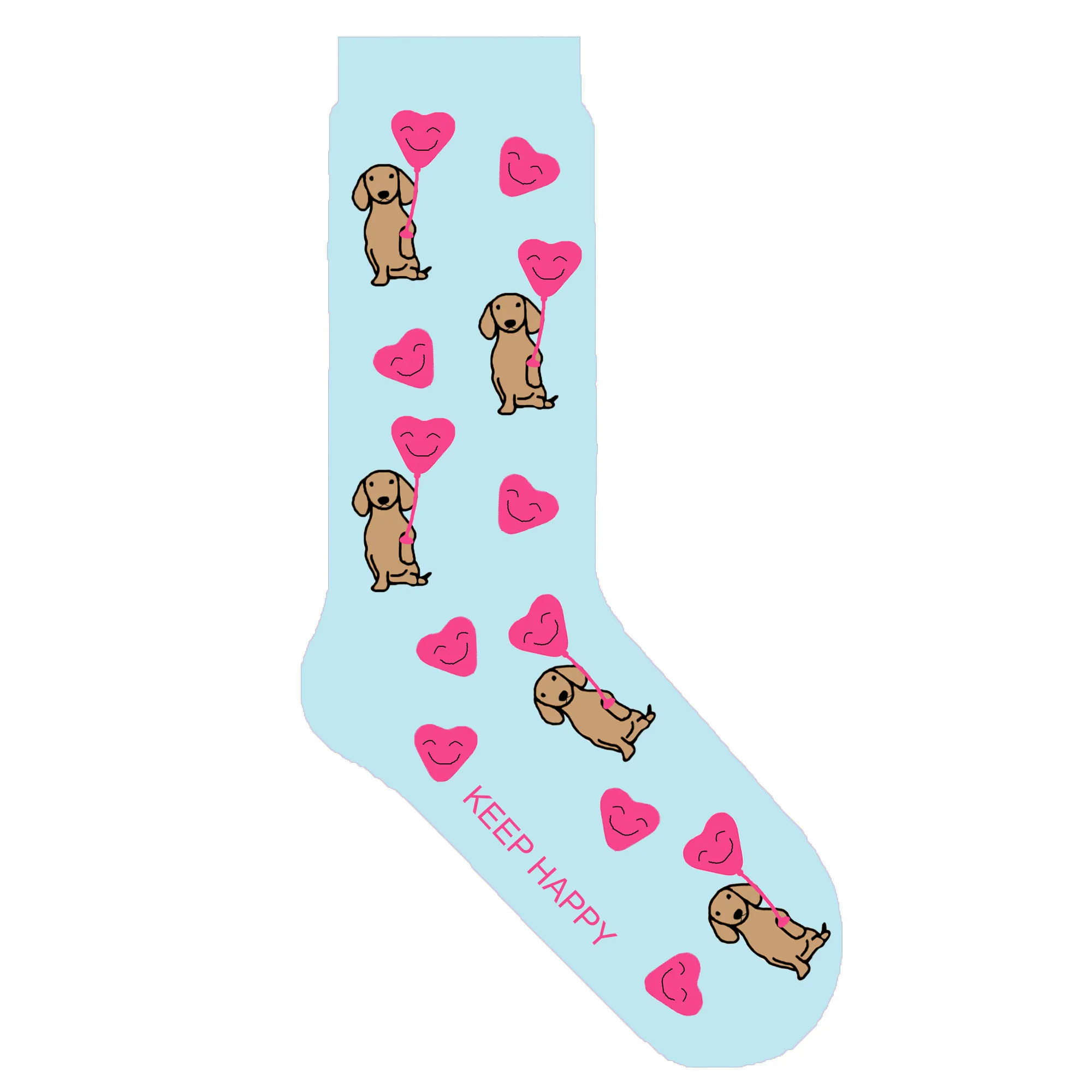 sausage dog gift sox Милые таксы носки с романтические воздушные шары женские носки kawaii колбаса собака тематический подарок для любителей домашних животных мама 50 пара/лот - Цвет: sausage dog gift sox