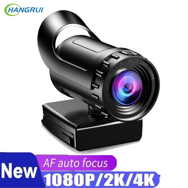 Веб камера 1080P с автофокусом для ПК микрофоном широкоугольная Красивая веб Full HD 2K