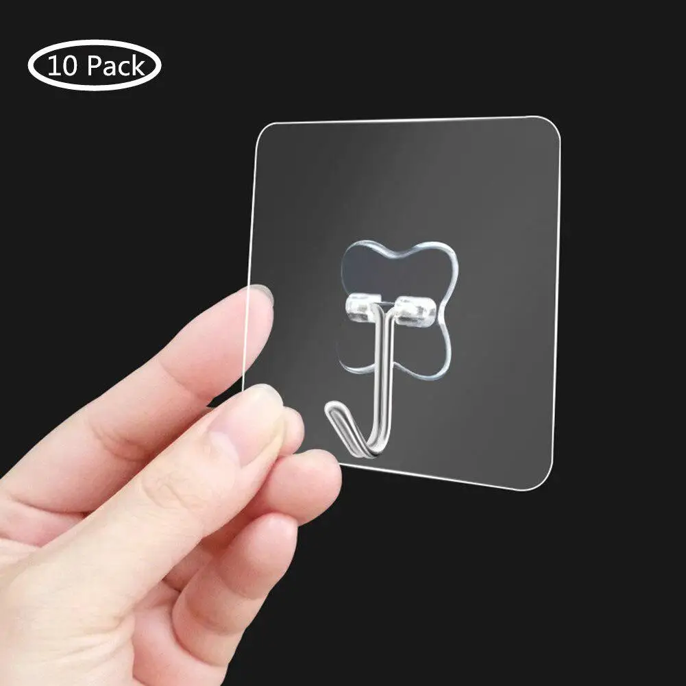 Водонепроницаемый прозрачный крючок из вискозы для кухни и ванной 10 шт. 6*6*2 см |