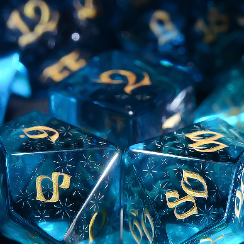 

Aquamarine Zircon COC Board Game Running Group Dice TRPG Cthulhu Dice Multi-faceted DND Dice Dragon and Dungeons