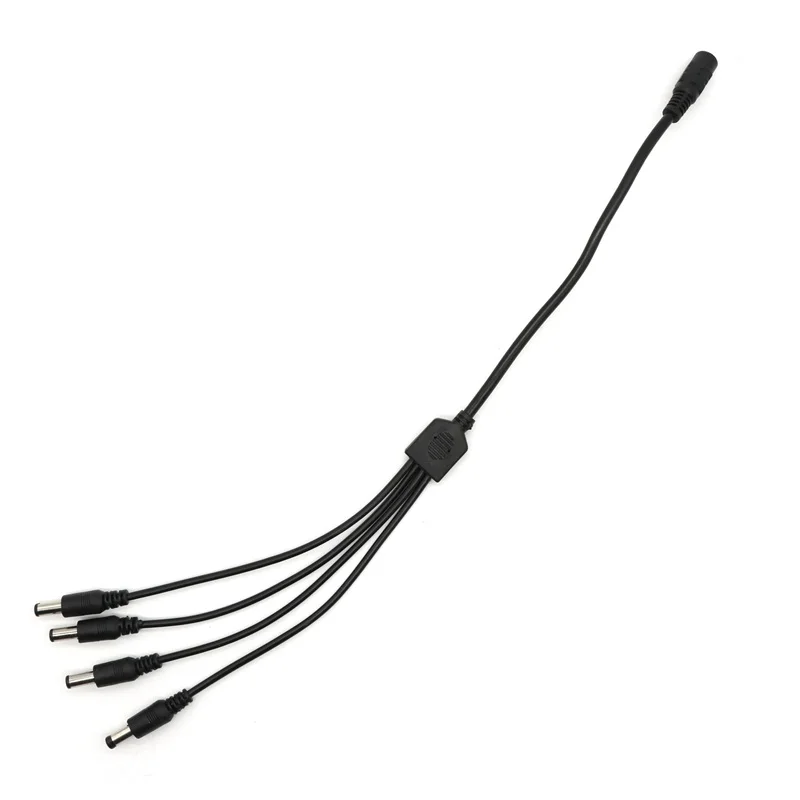 

SZYOUMY 50 шт./лот 5,5 мм x 2,1 мм разветвитель постоянного тока 1 гнездо до 4 штекер 4-сторонний Кабель питания Шнур для камеры видеонаблюдения Домашняя безопасность