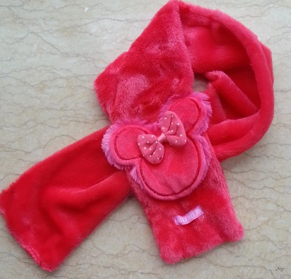 Флисовый Шарф для девочек Детский Теплый шарф с мультяшным рисунком короткий