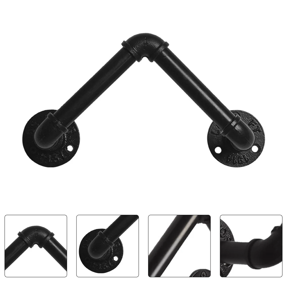 1Pc American Style Iron Craft Bracket Red Rack Pipe (Black) |