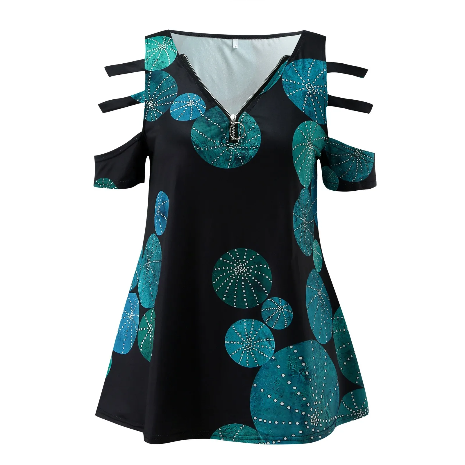 Блузка женская с V-образным вырезом Модная элегантная рубашка на молнии пуловер в