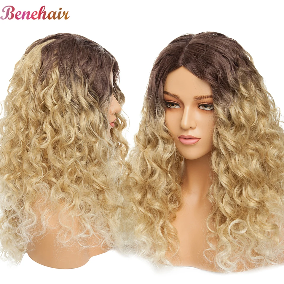 Женский парик с кудрявыми волосами BENEHAIR черный кудрявый кудрявым Омбре из