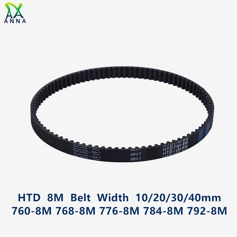 

HTD 8M synchronous belt C=760/768/776/784/792 width 20/30/40mm Teeth 95 96 97 98 99 HTD8M Timing Belt 760-8M 768-8 776-8M 792-8M