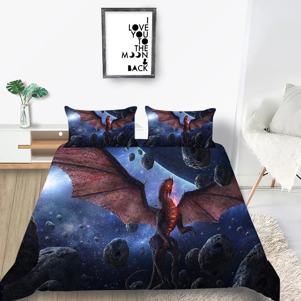 Вселенная постельное белье Дракон изображением таинственной галактики высокой