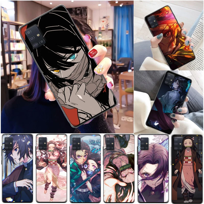 

Demon Slayer Agatsuma Zenitsu Kimetsu No Yaiba Kamado Tanjirou Kamado Nezuko Phone Case For Samsung Galaxy A51 4G Funda Carcasa