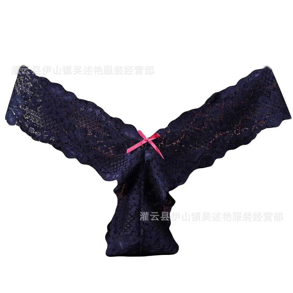 

Women Underpants lace hollowed out European and American sexy underwear lace shorts T-String pants multicolor
