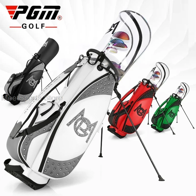 Women Rivet Golf Bag Quality Pu Golf Clubs Bag Large Capacity Golfing Standard Package Triangle Rack Pack Head Cover 4 Colors
