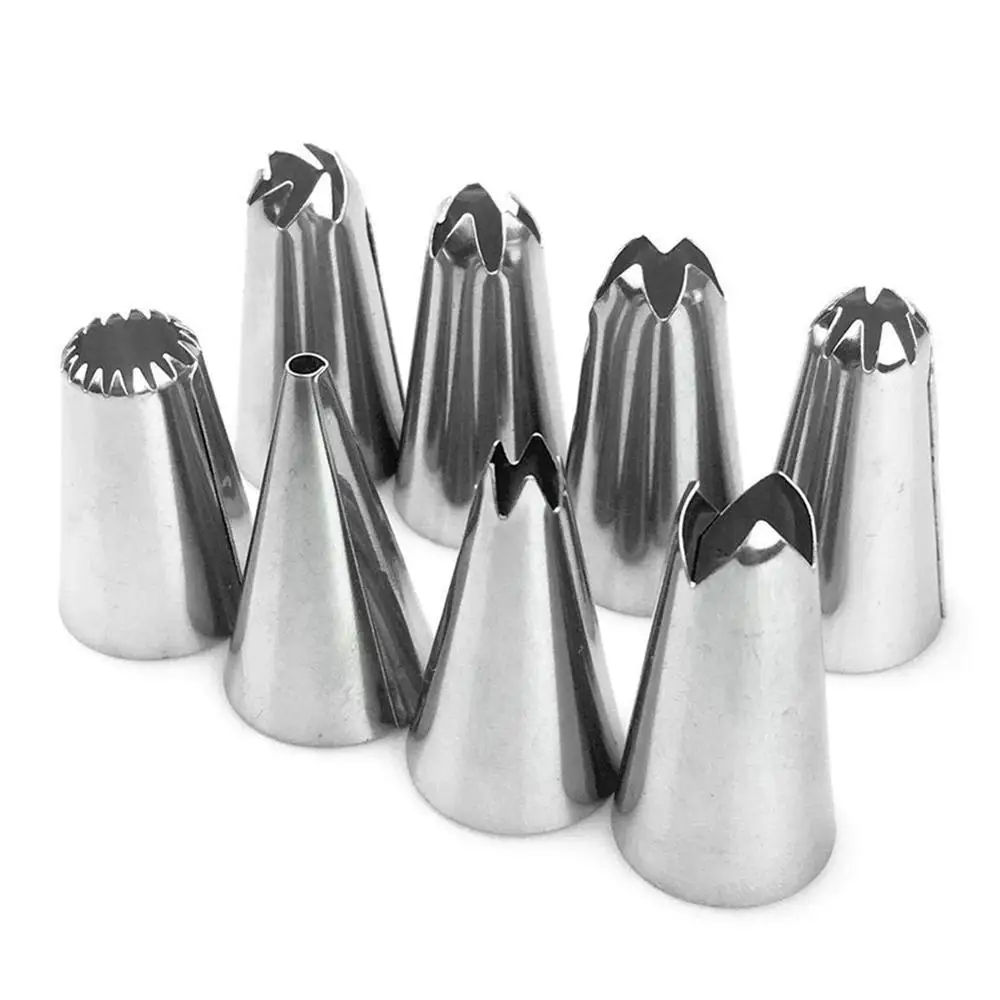 

14Pcs Silicone Cake Decoration Nozzle Set Icing Piping Cream Pastry Bag 6 Stainless Steel Nozzle Set DIY Kitchen Accessories