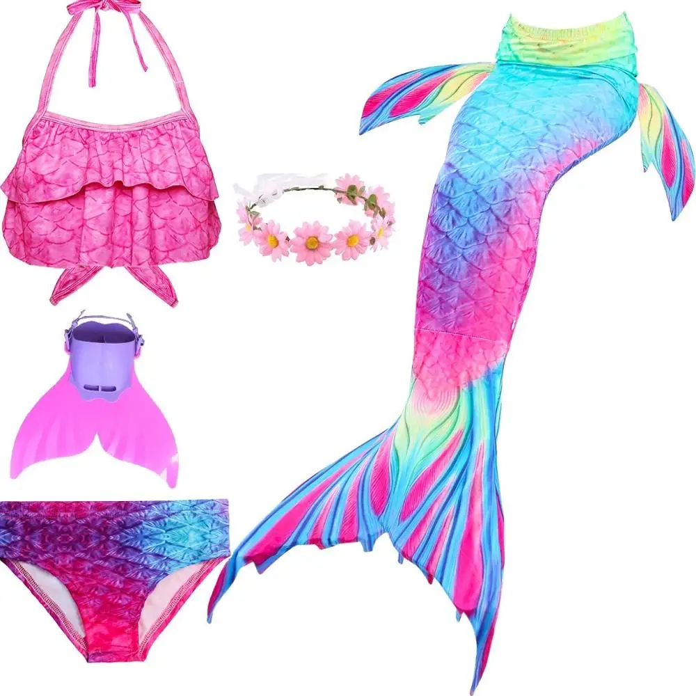 Red 95 set 1 Хвост русалки для девочек, купальный костюм, детский Zeemeerminstaart Cola De Sirena Cauda De Sereia косплей, Костюм Русалки - Цвет: Red 95 set 1