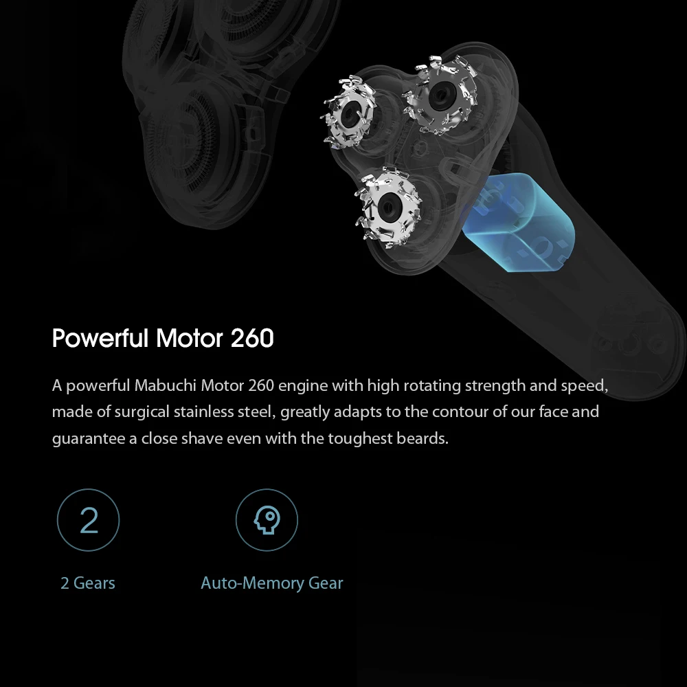 Xiaomi Mijia электробритва S500 Водонепроницаемая Мужская бритва триммер для бороды 3 головки гибкий сухой влажный моющийся основной-суб двойное лезвие Удобная Чистка