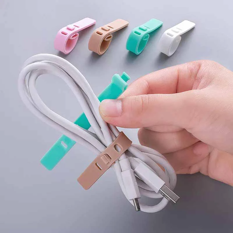 

4Pcs Silica Gel Cable Winder Earphone Protector USB Phone Holder Accessory Packe Organizers Creative Travel Accessories