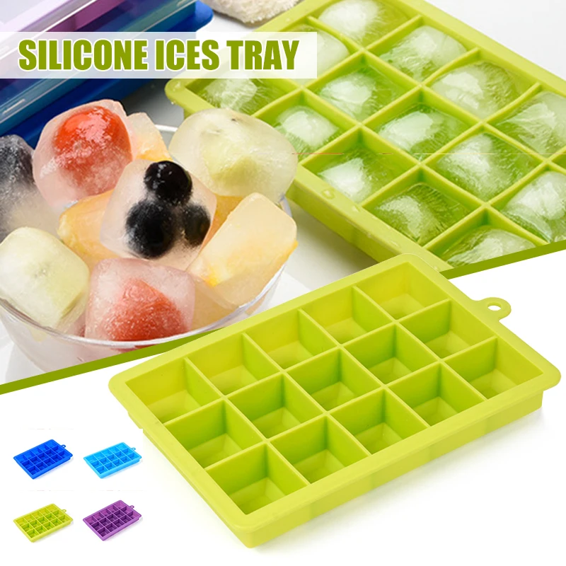 

Силиконовые поддоны для льда, трафареты для блока льда, легко снимающийся гибкий ледяной шаблон, 15 ячеек для коктейлей, виски, детского пита...