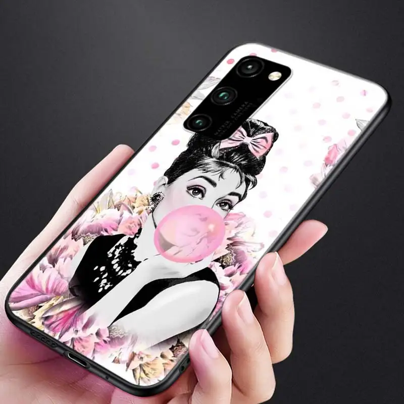 

Audrey Hepburn for Huawei Honor 9A 9C 9S 9X 10 9 Lite 30 20 Pro 10i 8X 8 8A 7A 7C Pro Lite Black Phone Case