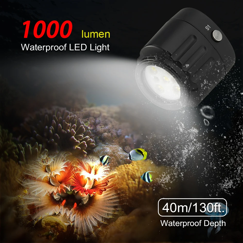 seafrogs sl 18 1000lm waterproof led light 7500k photography studio light for 40m130ft diving photography camera accessories free global shipping