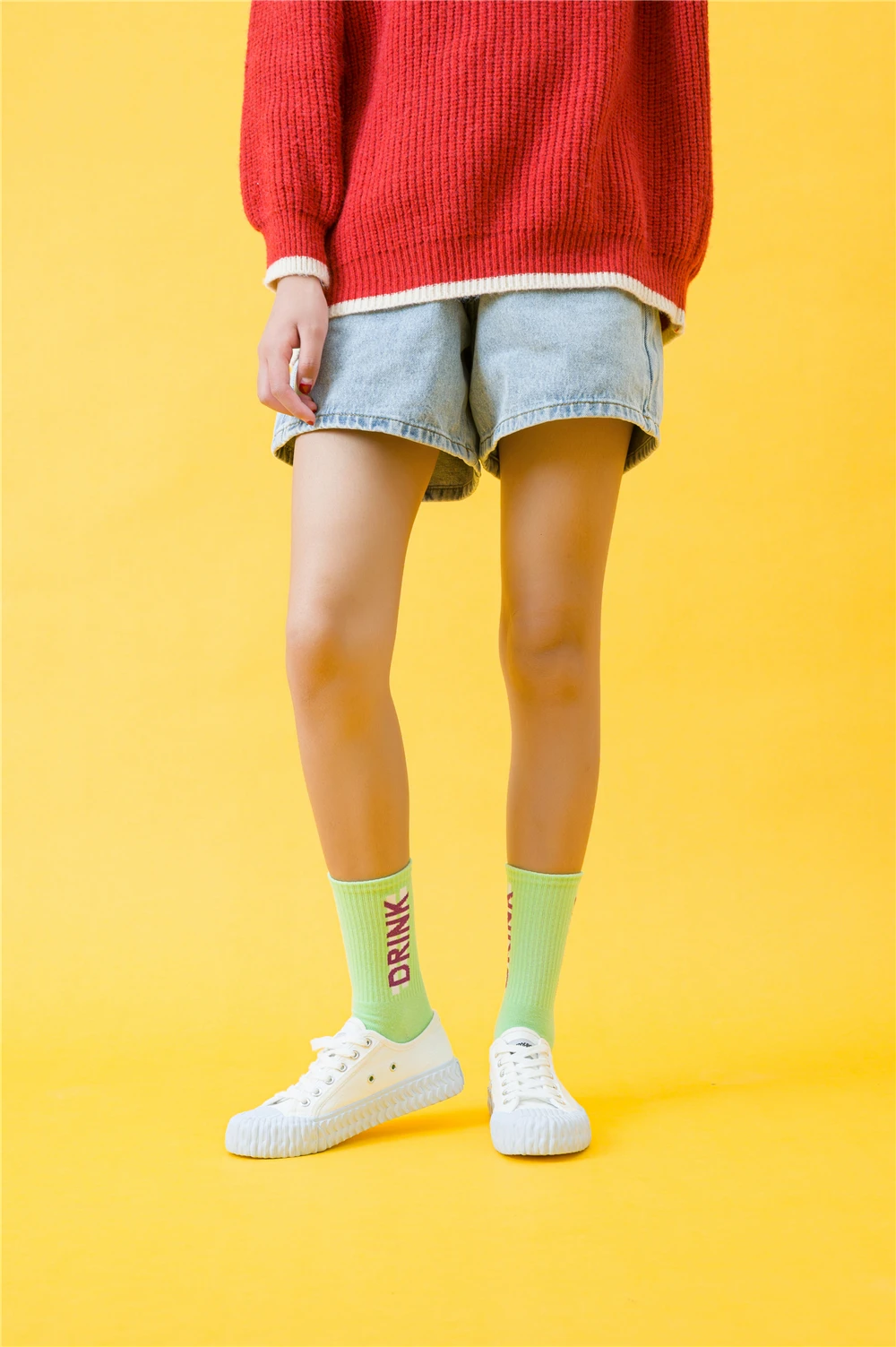 Women's Funny Words Loved Think Drink Sleep Play Lettered Striped Art Socks Couples Skateboard Hipster Street Dance Harajuku Sox