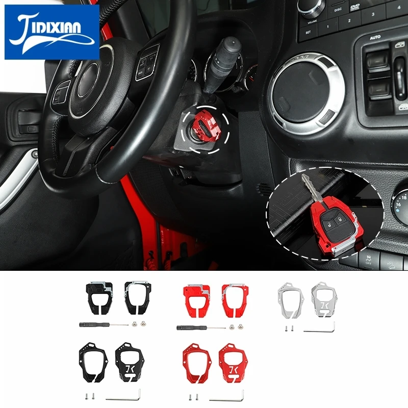 

JIDIXIAN Car Key Case Shell Decoration Cover for Jeep Compass Patriot Wrangler 2007-2017 Car Keys Cover Accessories