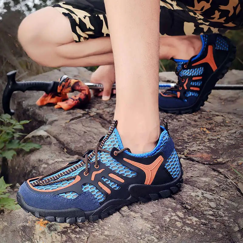 2021 New Summer Men's Trekking Shoes Breathable Mesh Climbing Shoes Men Light Outdoor Hiking Shoe Man chaussure homme randonnee
