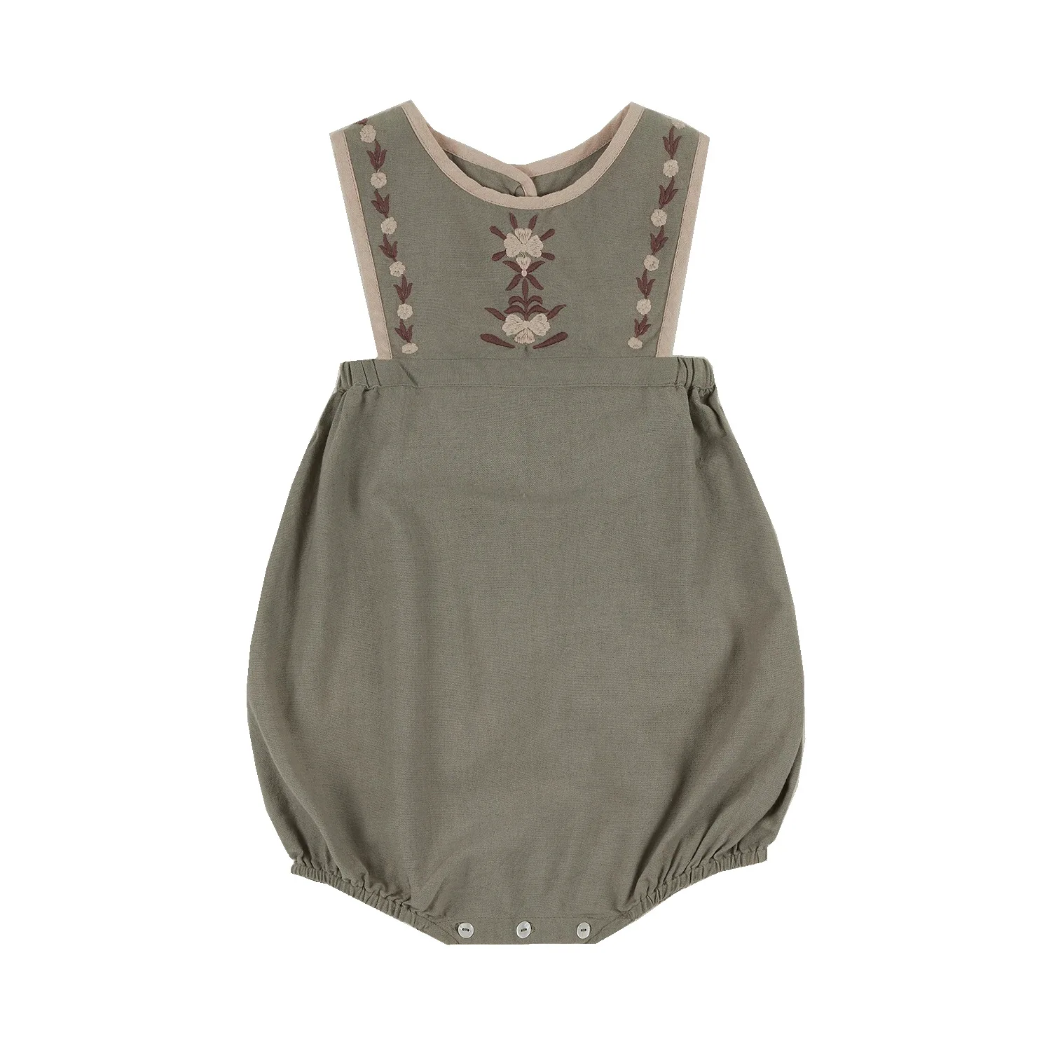 

Baby Girl Hand Embroidered Rompers Newborn Cotton Linen Sleeveless Jumpsuit Infant One Piece Vintage Luxury Romper Summer Outfit