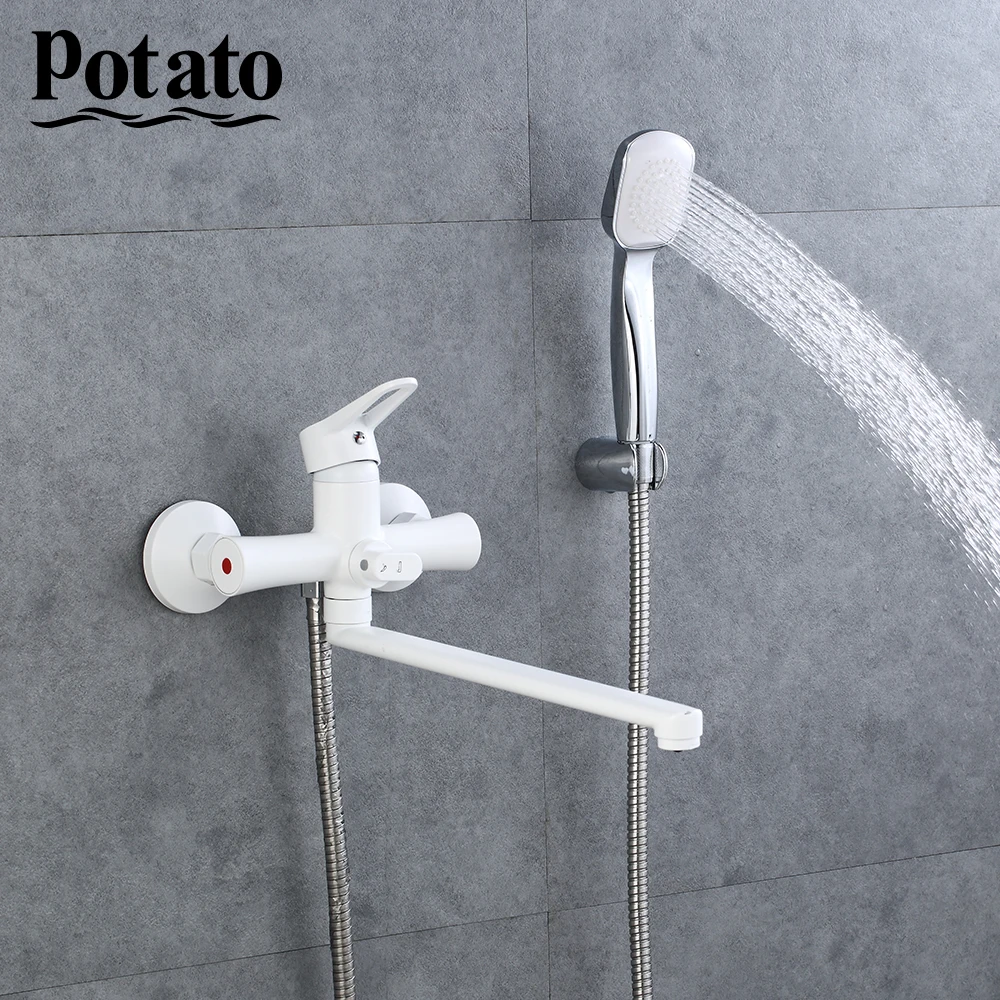 potato bathroom shower faucet single handle wall mounted hot and cold water with shower head p22270 free global shipping