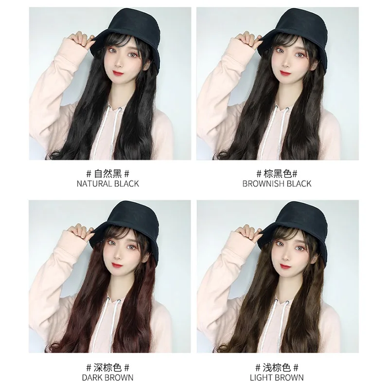

WEILAI Wig Hat Women Boteng Color One Fisherman Hat Women Winter Ins Korean Tide Visor Hat Women Net Red Joker