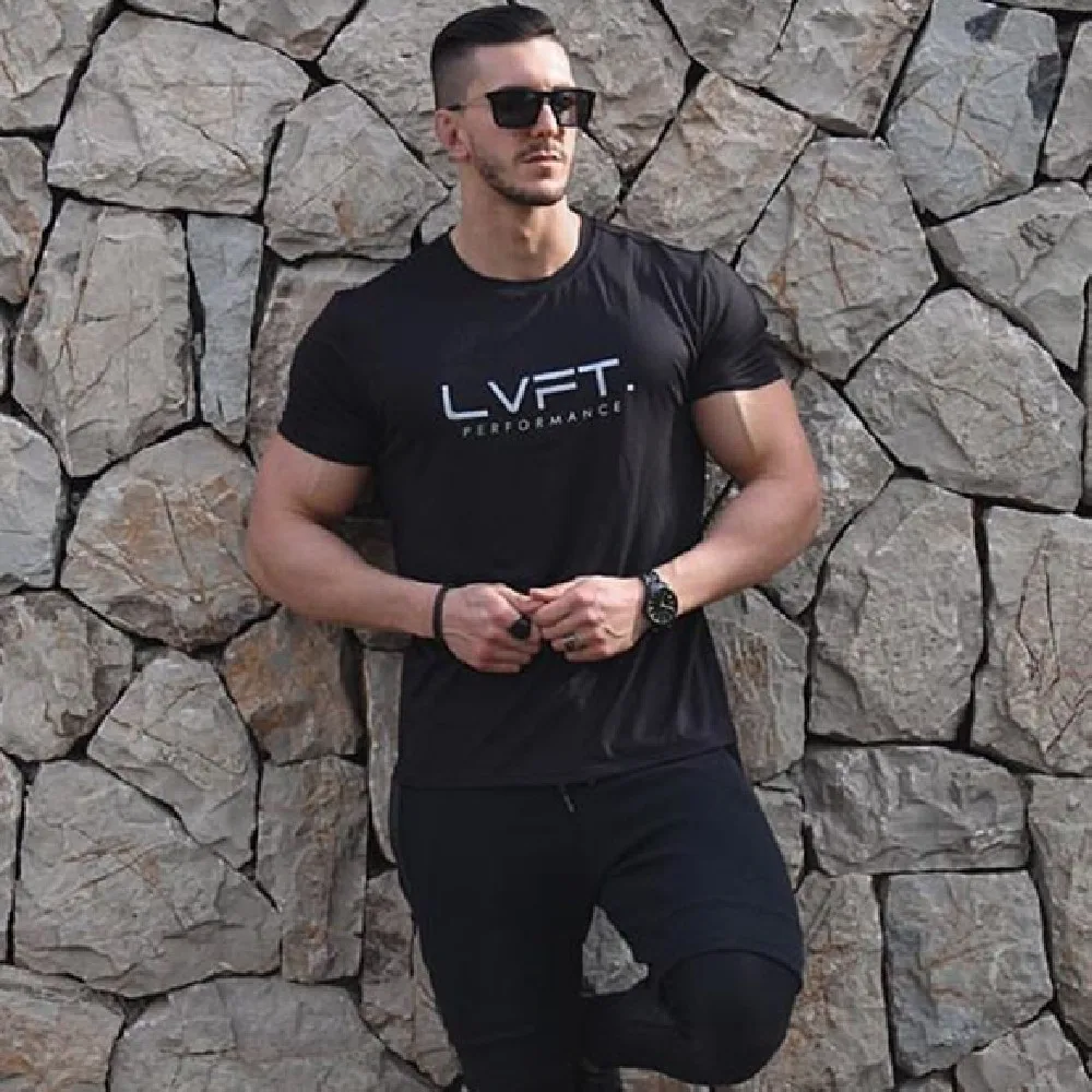 

Men's T - shirt New fitness T - shirt leisure training running quick-drying round neck short sleeves tight breathable sportswear