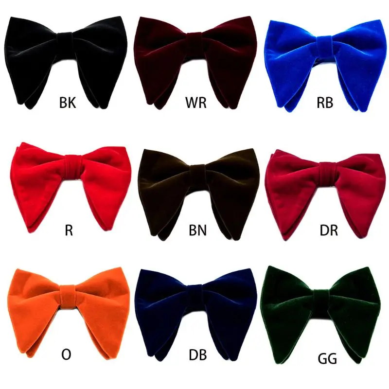 Мужской бархатный винтажный двухслойный галстук бабочка ручной работы