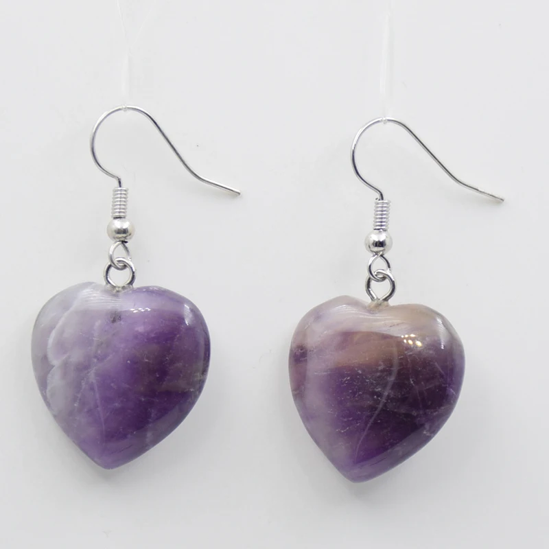 Серьги из натурального камня в форме сердца крючка подвеска серьги-капли розовый