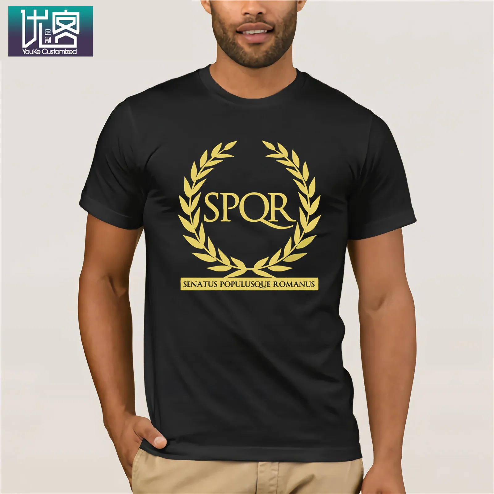 Новинка 2017 хит летняя повседневная футболка принт Древнего Рима Spqr эмблема