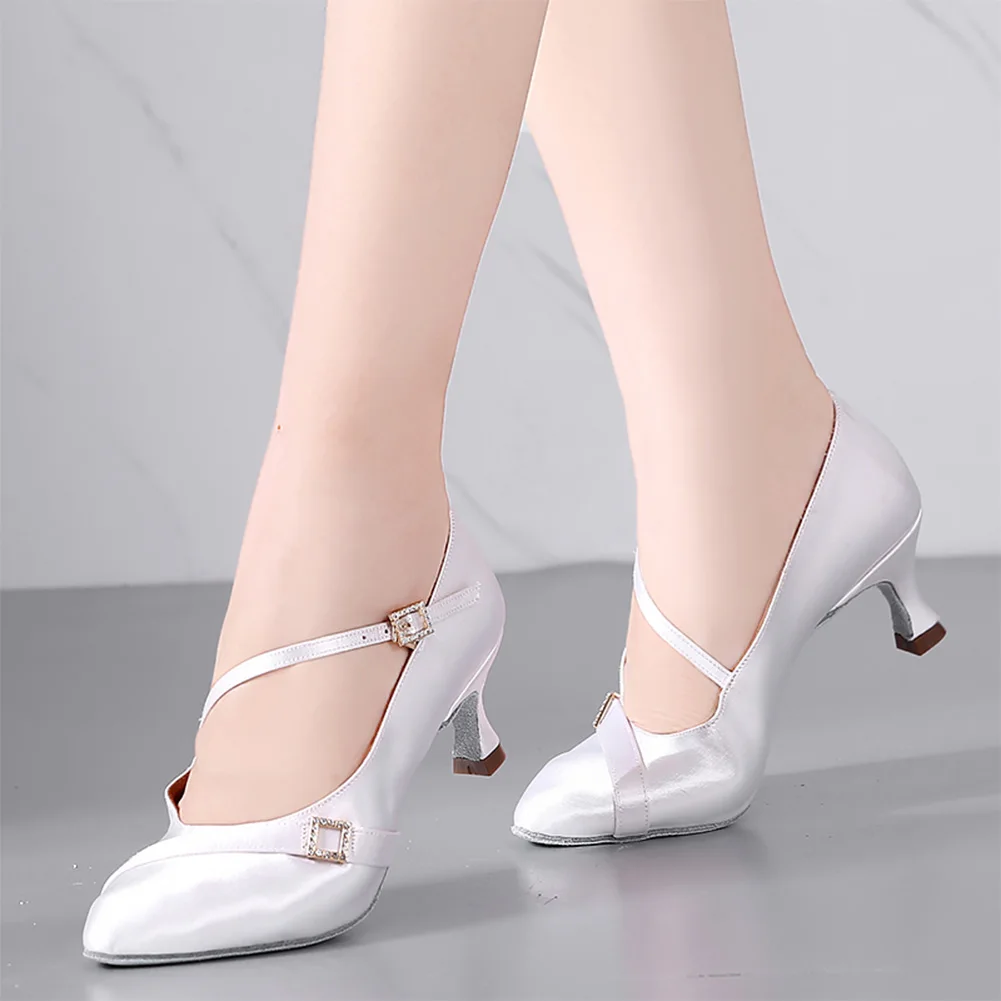 HIPPOSEUS Dance-Shoes Women Latin Girls Tango Femal Salsa Ballroom Dance Shoes Party Soft Sole Modern Dancing Shoes 6.5cm Heels