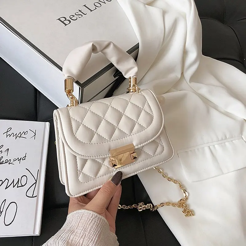 Складные сумки через плечо из белого лакированного камня с ручкой для женщин 2020