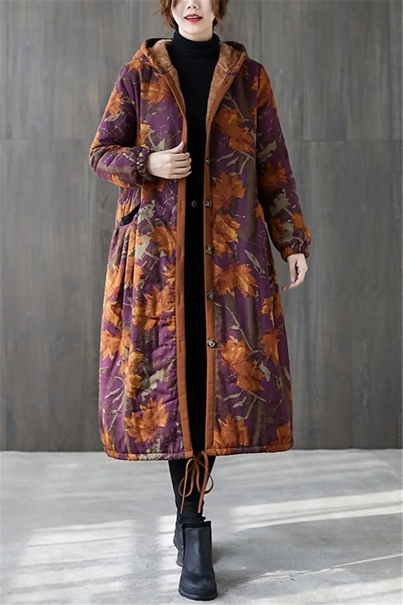 

Fleece Padded Jacket Women's Winter Coat 2020 New Large Size Loose Warm Mid-Length Hooded Cotton Overcoat Casual Clothing y892