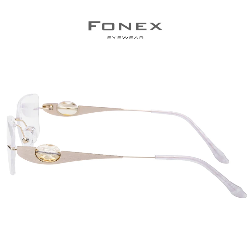 FONEX провод титановые оправы очки женщин Элитный бренд дизайнер высокое качество
