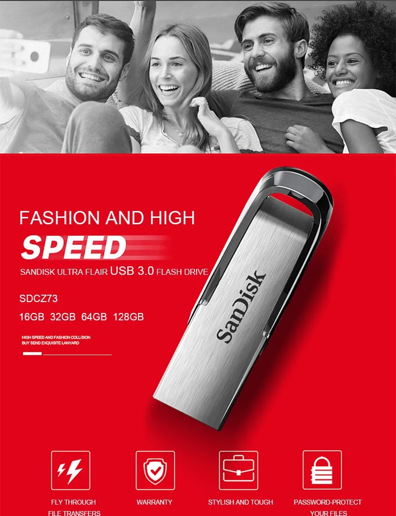 SanDisk флеш-накопитель USB 3,0 диск, 128 ГБ, 64 ГБ, 32 ГБ, 16 ГБ, флеш-накопитель, маленькая флешка, карта памяти, устройство для хранения, флеш-накопитель, Прямая поставка