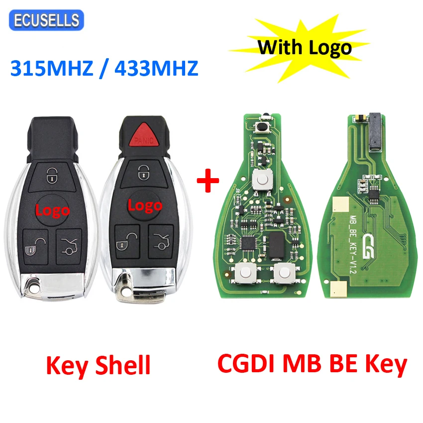 CGDI MB CG BE Smart Remote Car Key for Mercedes Benz All FBS3 315MHz or 433MHz Work with Programmer Supports BGA | Автомобили и