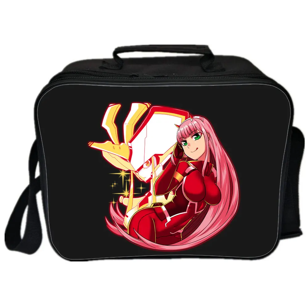 

Kids Darling In The FranXX Picnic Bag Camping Shoulder Bag Handbags Portable Insulated Canvas Picnic Lunch Bags For Women
