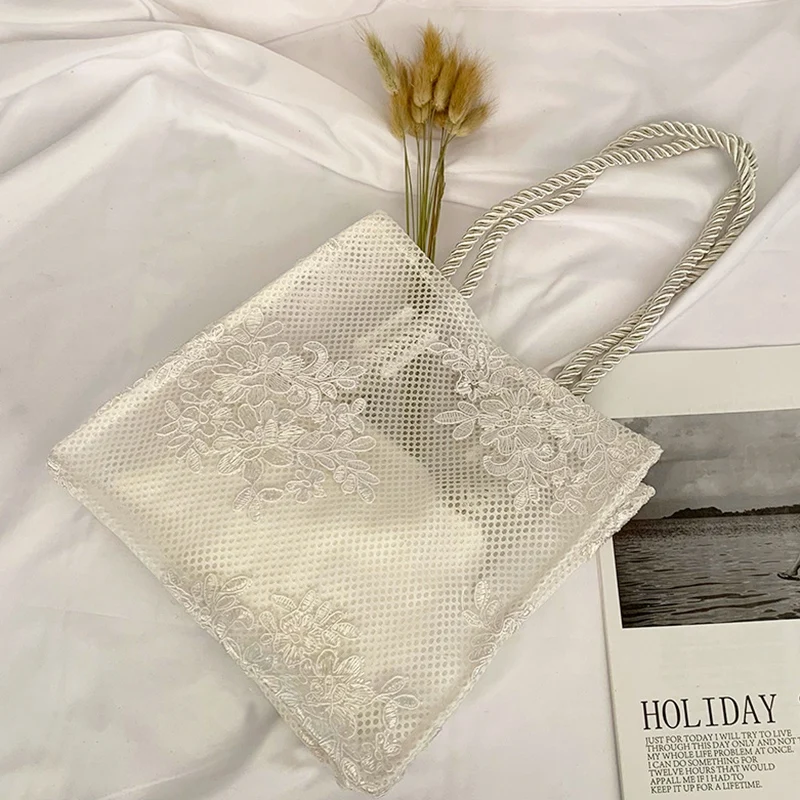 Кружевная женская сумка через плечо модная ажурная соломенная ретро-сумка с