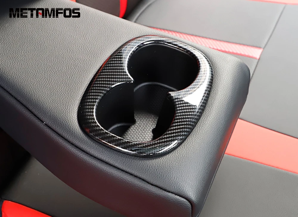 For Mitsubishi Eclipse Cross 2017-2019 2020 Rear Cup Holder Water Bottle Frame Carbon Fiber Decoration Accessories Car Styling | Автомобили