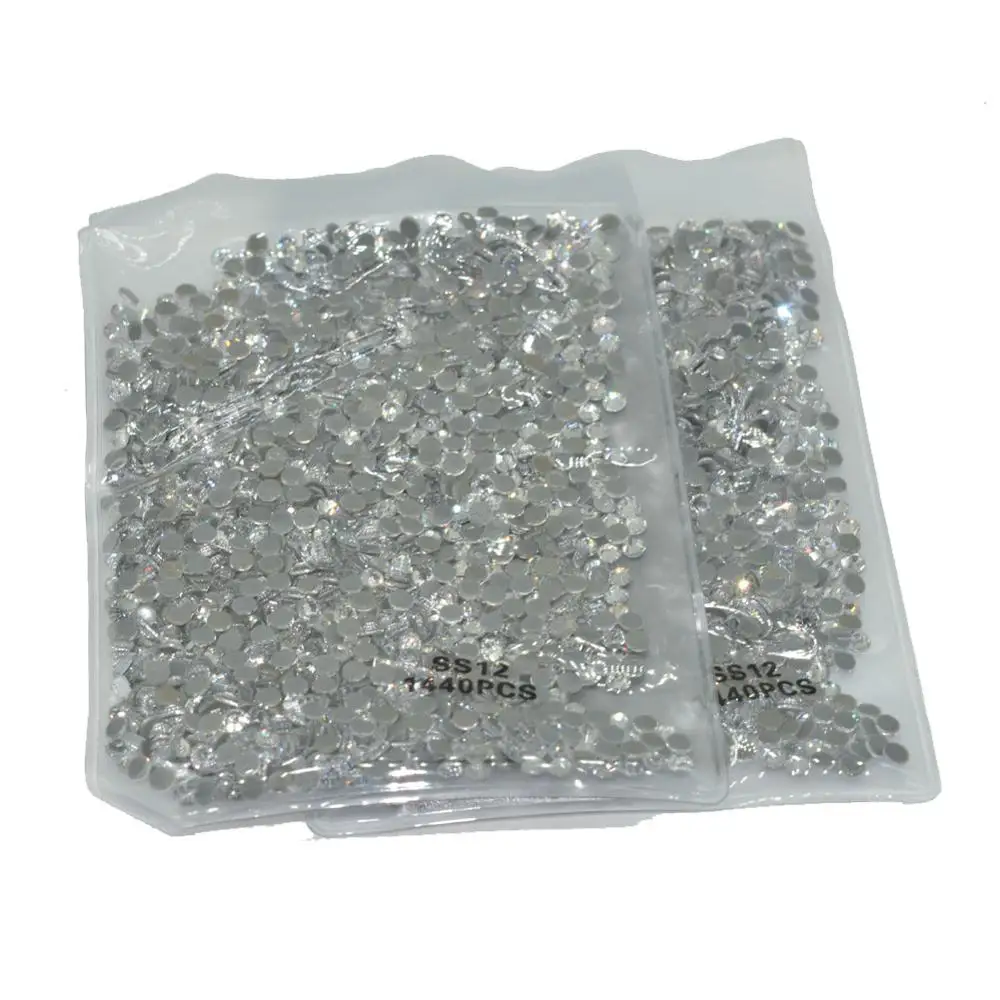 2XSS12 clear 3.2mm 1 коробка, 3300 шт., стразы для горячей фиксации, железные Стразы для одежды, высокое качество, SS6-SS30 кристалл DMC AB, горячий задний стеклянный камень - Цвет: 2XSS12 clear 3.2mm