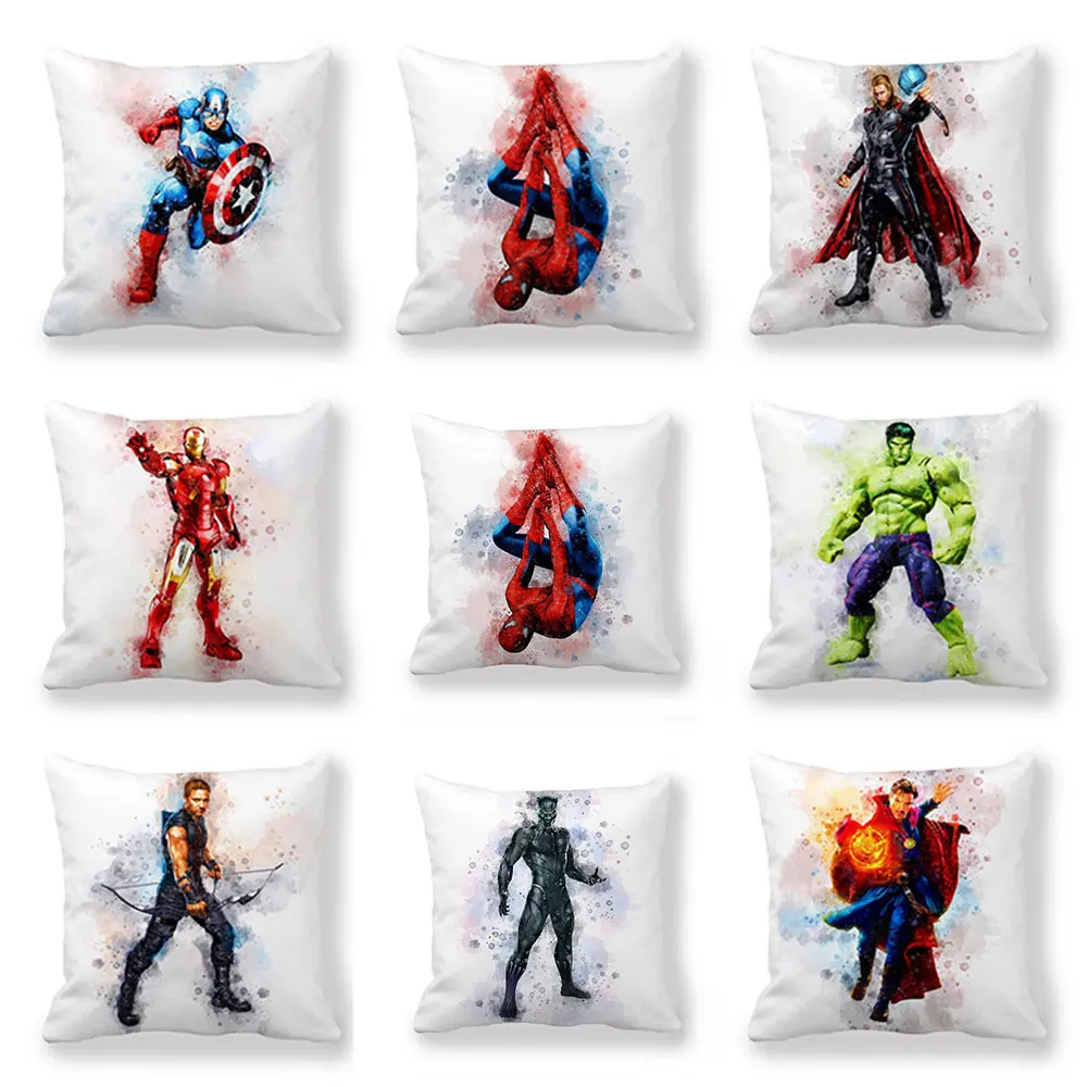 

Disney Cartoon Marvel Heroes Boys Cushion Cover Home Decoration Fairy Tale Cushion Cover Pillowcase 45X45CM