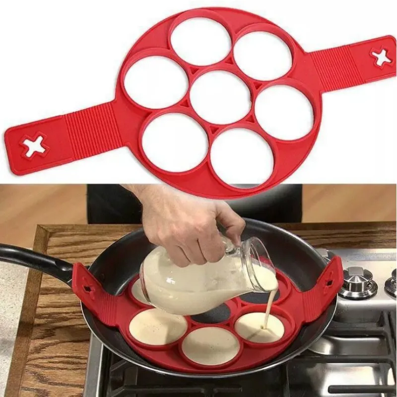 Инструменты для выпечки Круглый Силиконовый омлет с 7 отверстиями антипригарная