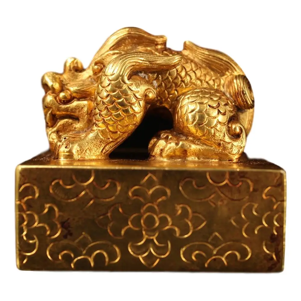 

LaoJunLu One Pure Copper Climbing Dragon Seal Imitation antique bronze masterpiece collection of solitary Chinese traditional