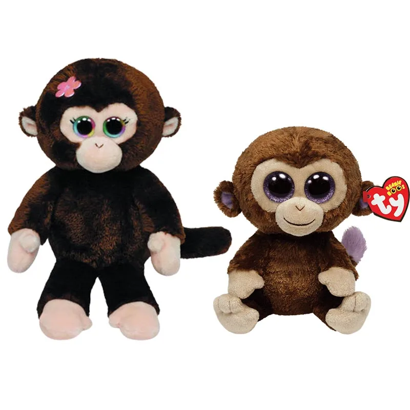 

15CM Ty Beanie Coconut And Petals Monkey Glitter Big Eyes Cute Plush Stuffed Animals Toy Collection Doll Birthday Gift